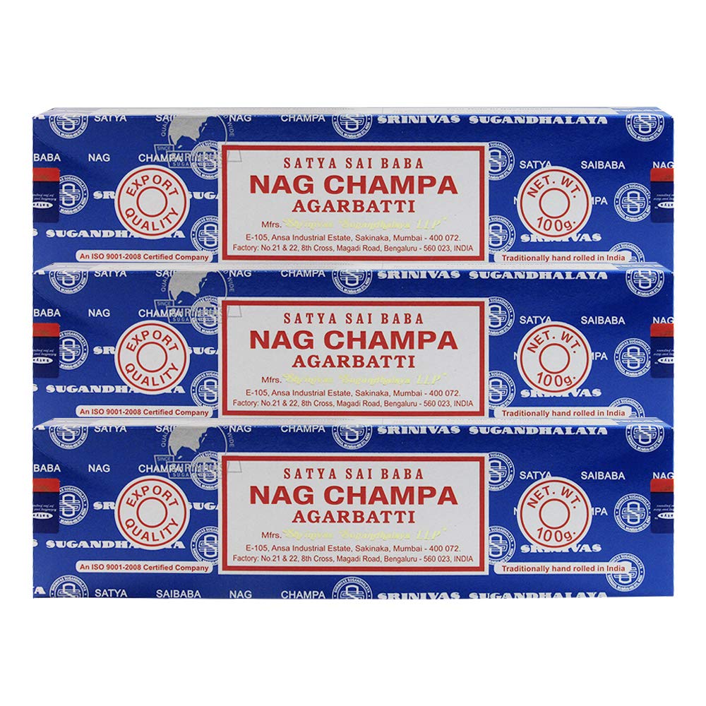 Incense Stick Holder Bundle with Satya Sai Baba Nagchampa 100g Incense Sticks (Nag Champa 100g - Pack of 3)
