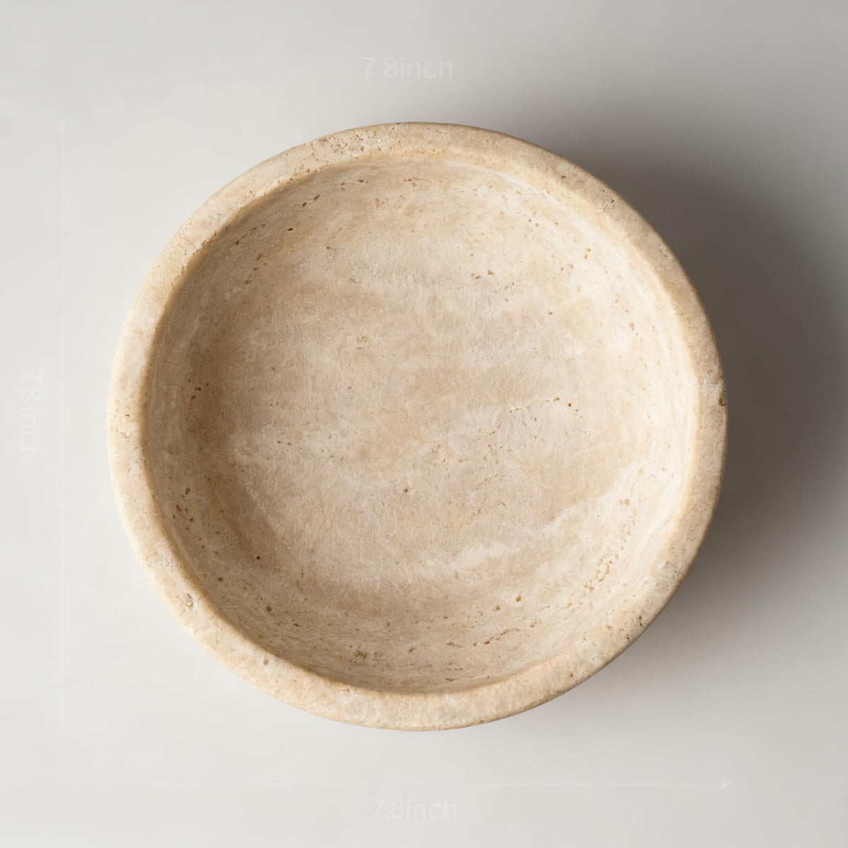 Handmade Travertine Stone Bowl (Beige)