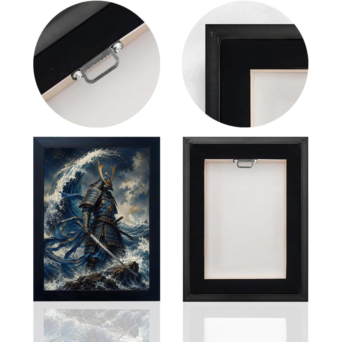 Japanese Samurai Decor Wall Art (Wall Art Framed 33 / 20"L x 16"W)