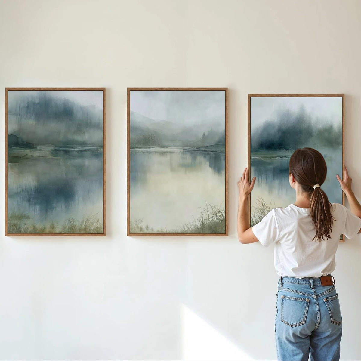 Large Abstract Nature Framed Canvas Wall Art (Abstract Nature / 24"L x 16"W)