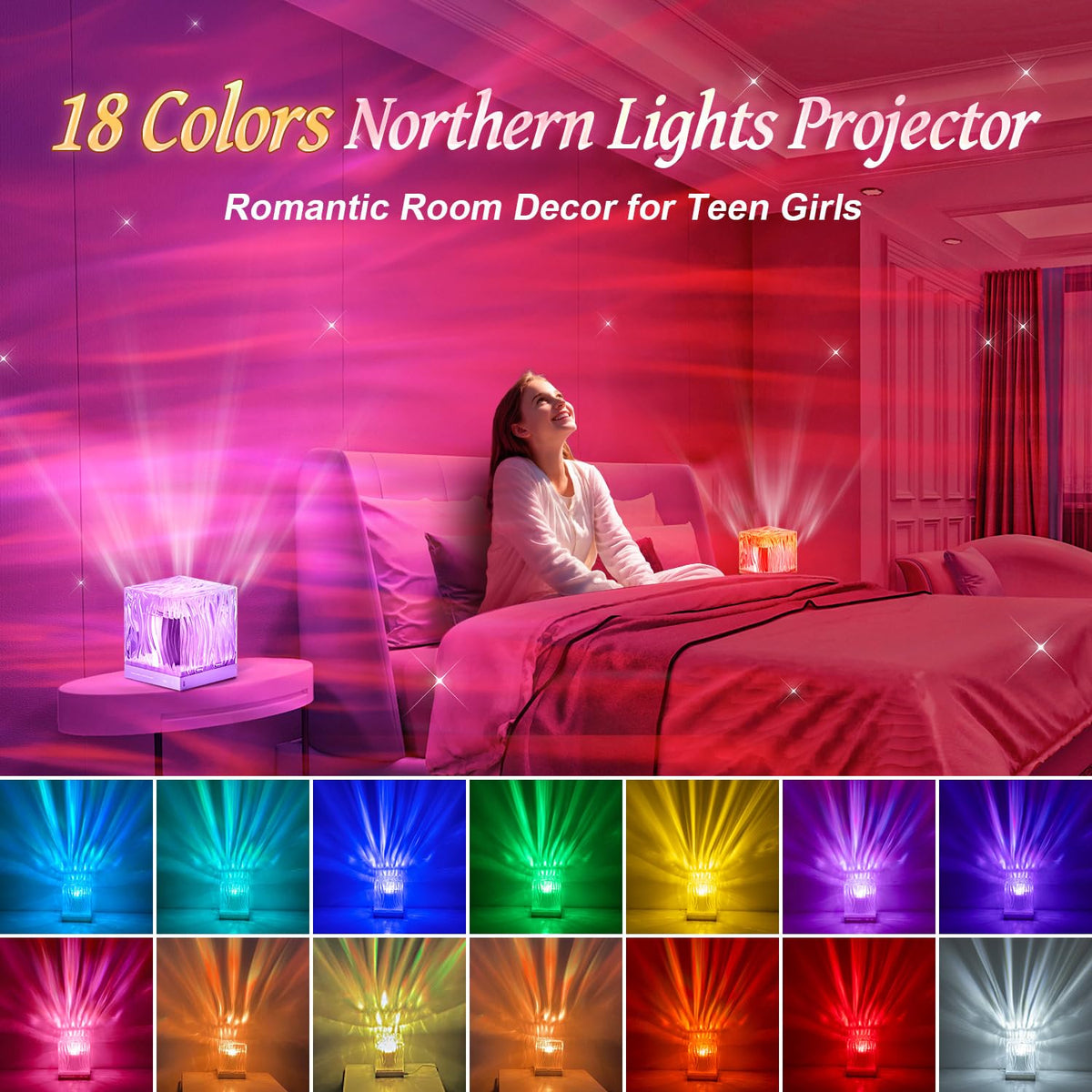 Aurora Light Projector for Bedroom (Yellow)