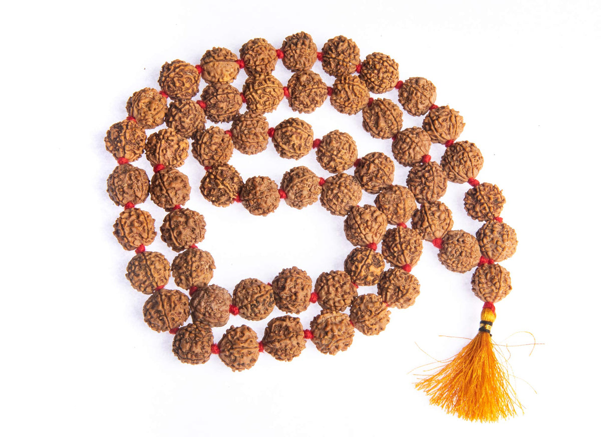 Certified Rudraksha Mala 5face (12-15mm 56 Nepali Bead)