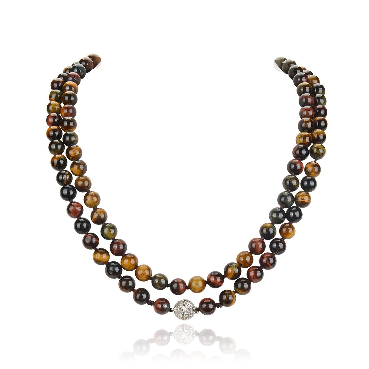 mala beads necklace for women man (mix tiger eyes stone no tassel)