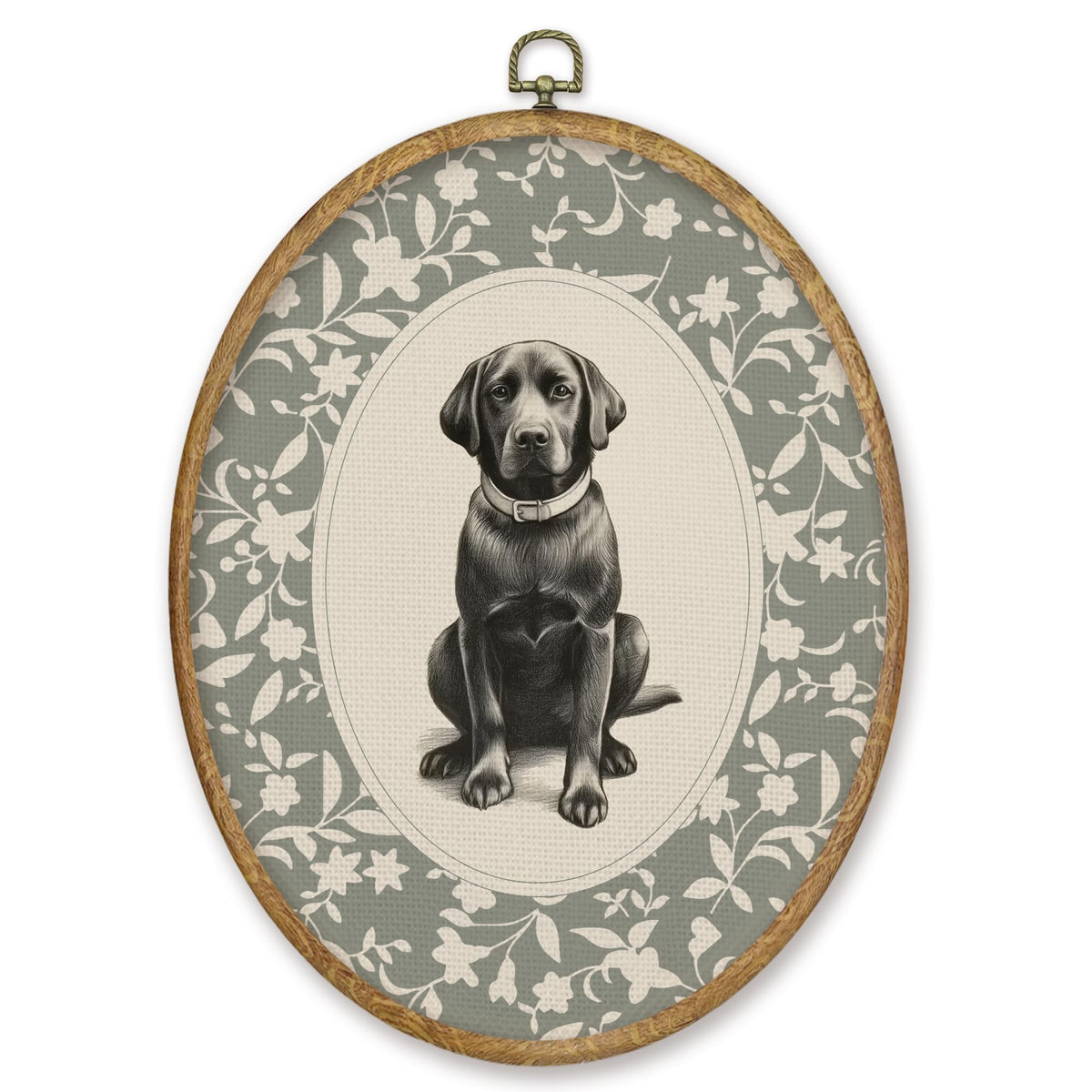 Black Labrador Retriever Gifts Oval Wall Art Prints Decor 8.6x11.4 (Colour 58)