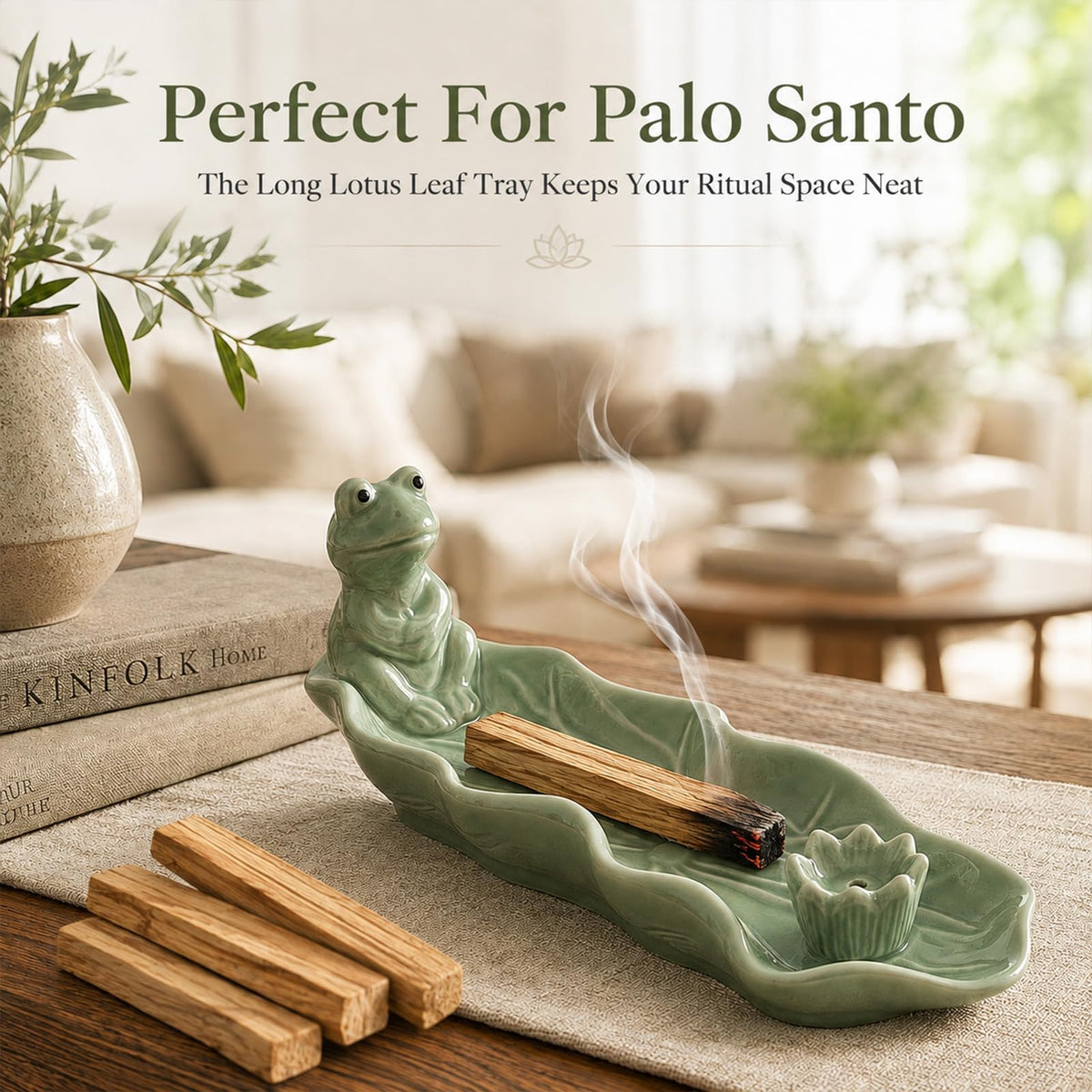 Frog Incense Holder for Sticks (Green / One Size)