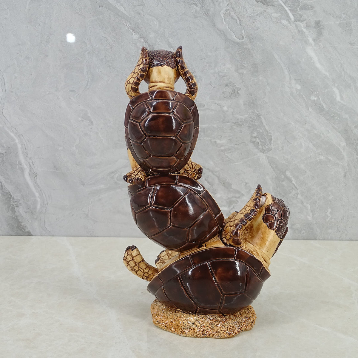 Decorative Resin Sea Turtle Statue. Lovely Baby Seaturtle Figurine. Wild sea Life Blue Sea Turtle Table Décor. and Gift (Brown3)