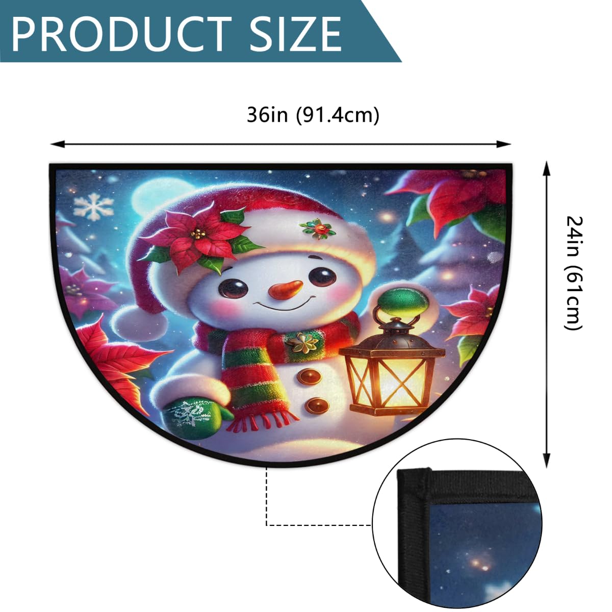 Christmas Half Round Door Mat Outdoor Welcome Entrance Doormat A5 (B-15 Christmas)