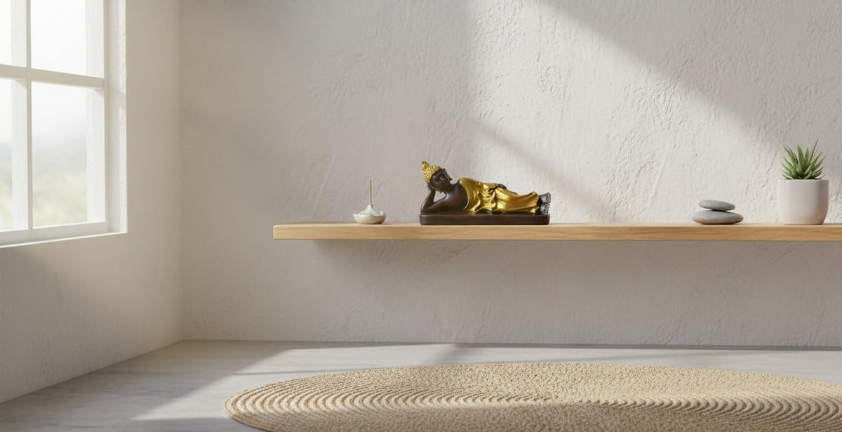Reclining Buddha Statue (Gold Brown)