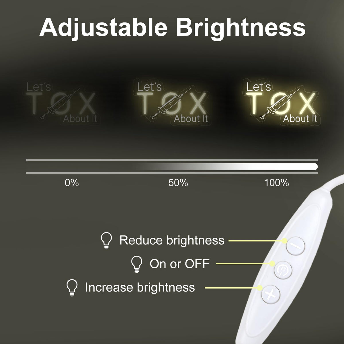 Let's Tox about it Neon Sign Botox LED Light Injector Spa Studio Decor (Tox-1-Warm White)