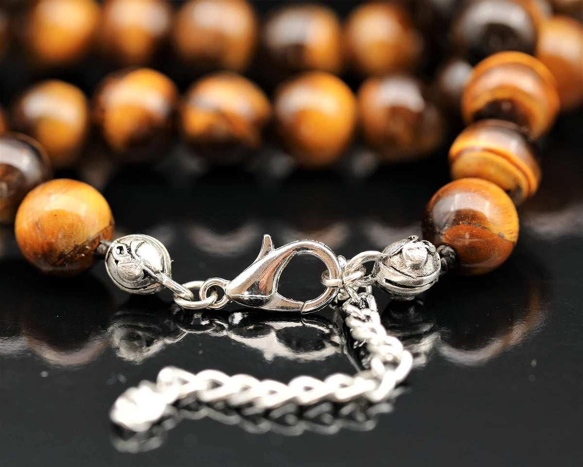 Natural Tiger Eye Beaded Choker Necklace (Tiger Eye / 30 Inches)