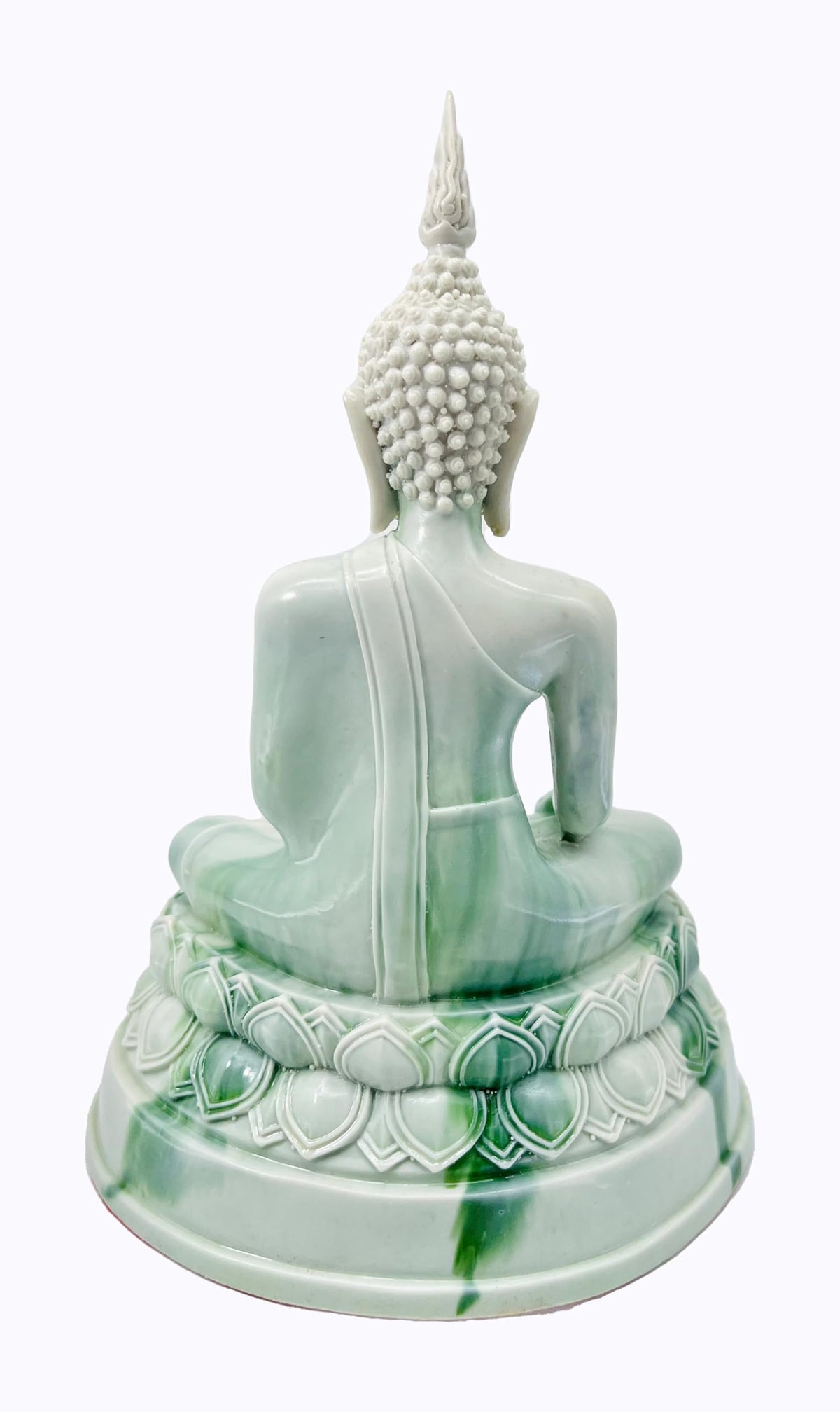 Buddha overcoming Temptations Posture 9" H. Tanjai Thai Buddha Statue for Home Decor Living Room Decor Small Gift Office Gift (White)
