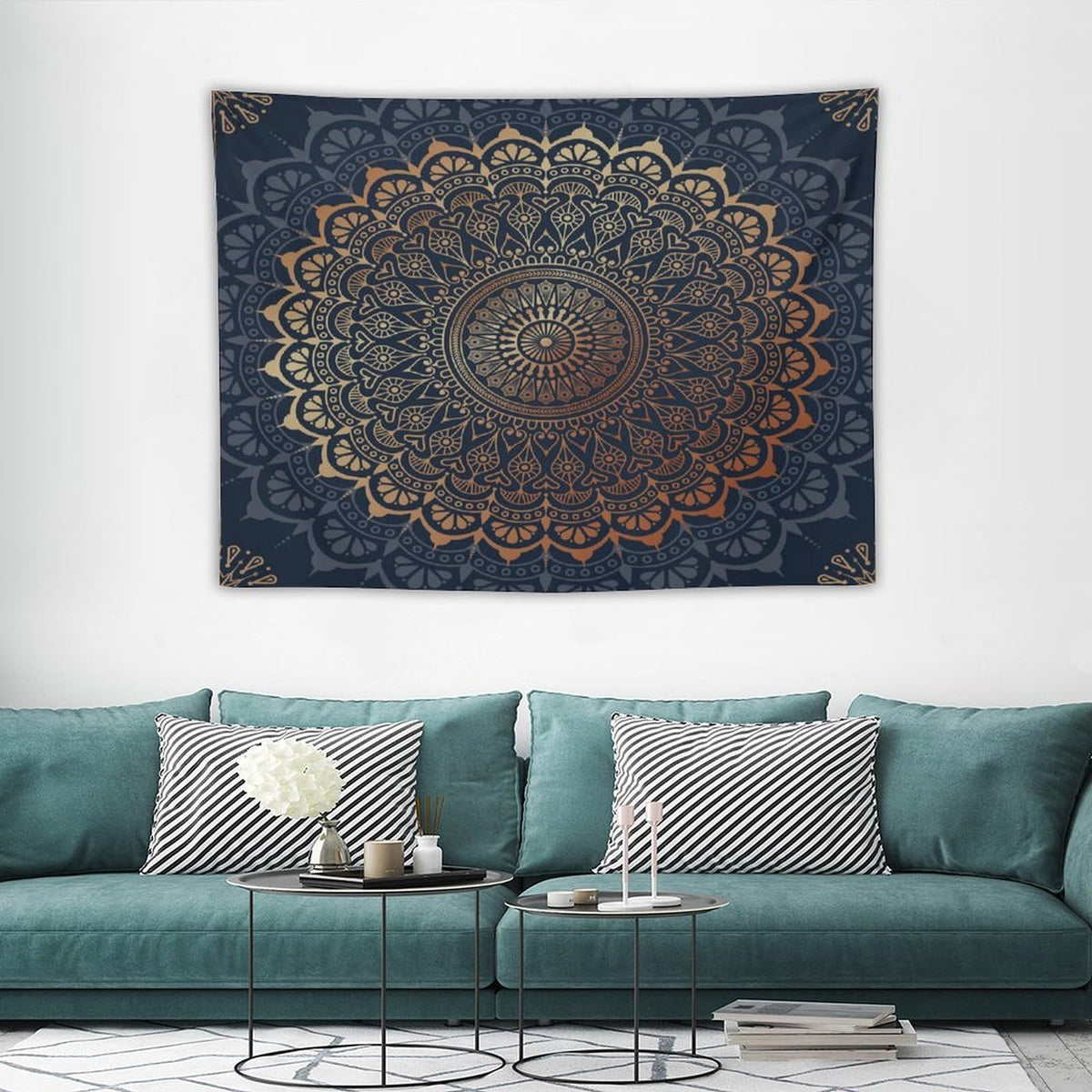Boho Flower Tapestry Wall Hanging Mandala Bohemian Aesthetic Paisley Hippie Tapestries Home Decor for Living Room Bedroom Farmhouse Apartment Dorm 30"x40" (30"L x 40"W / Mandala-39)