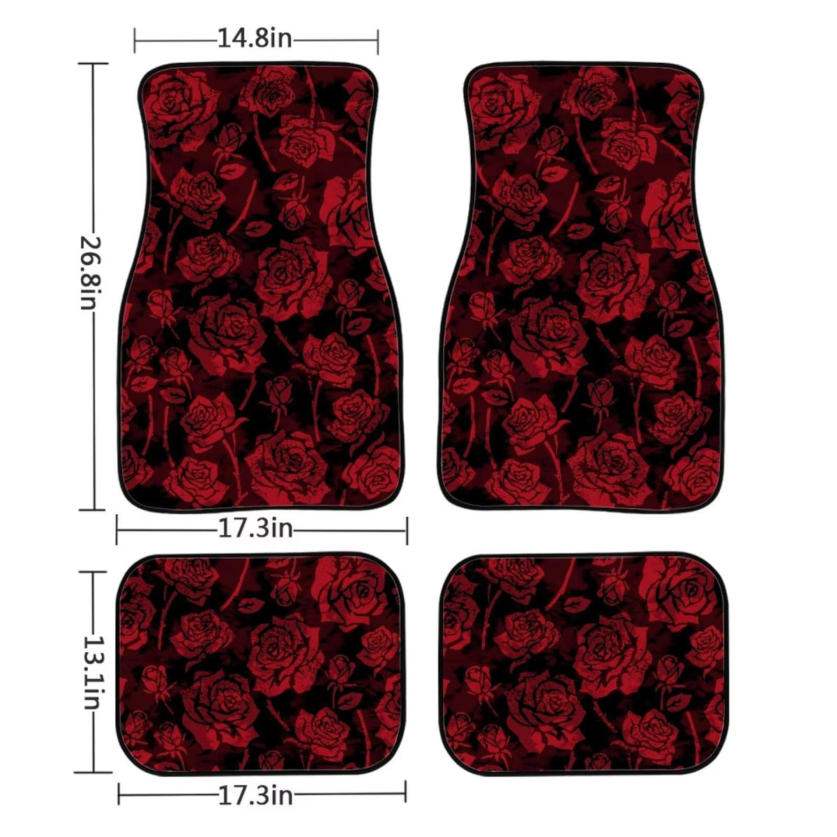 Red Rose Car Floor Mats for Women (Red Rose)