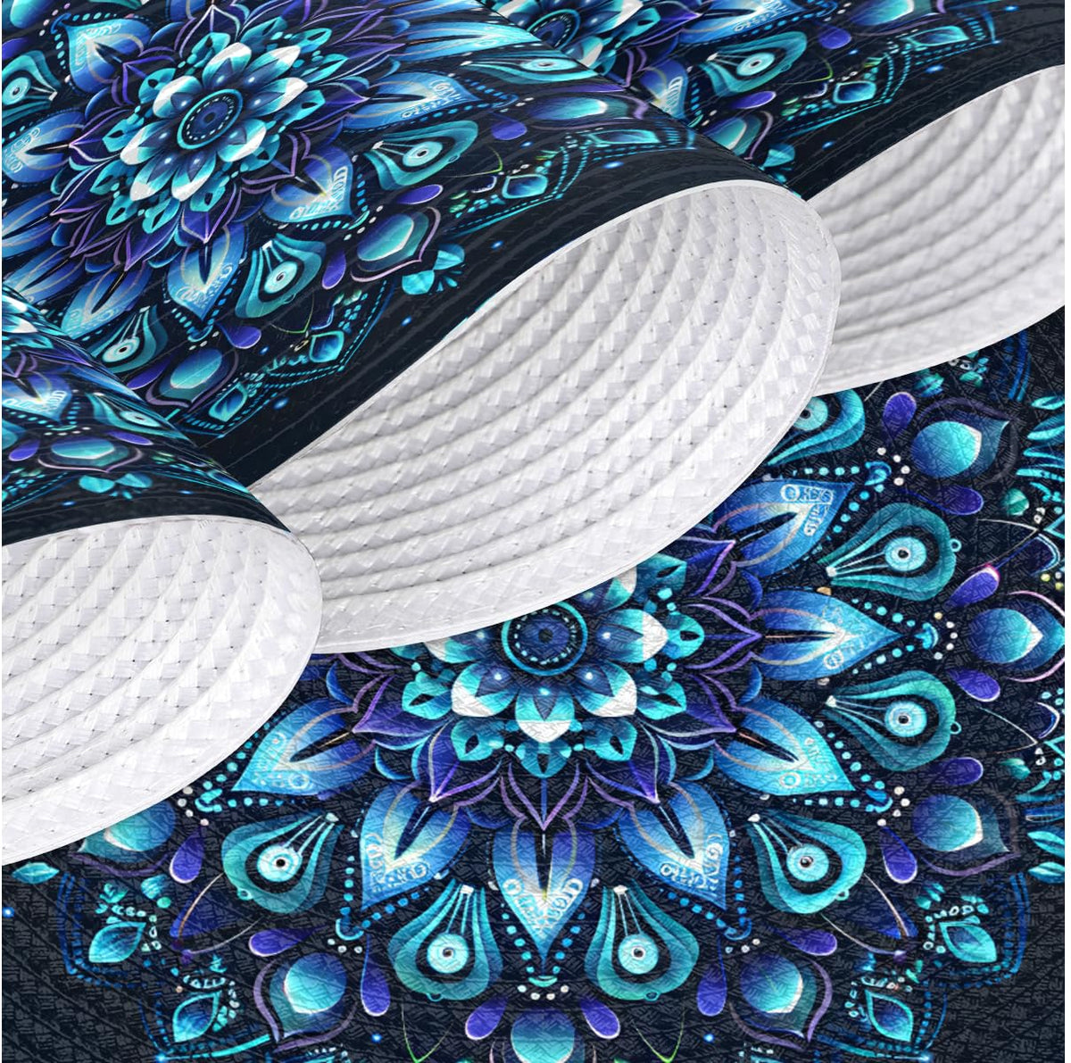Mandala Placemats Round Placemats Set of 6 Festival Party (A 013 / 6 pieces)