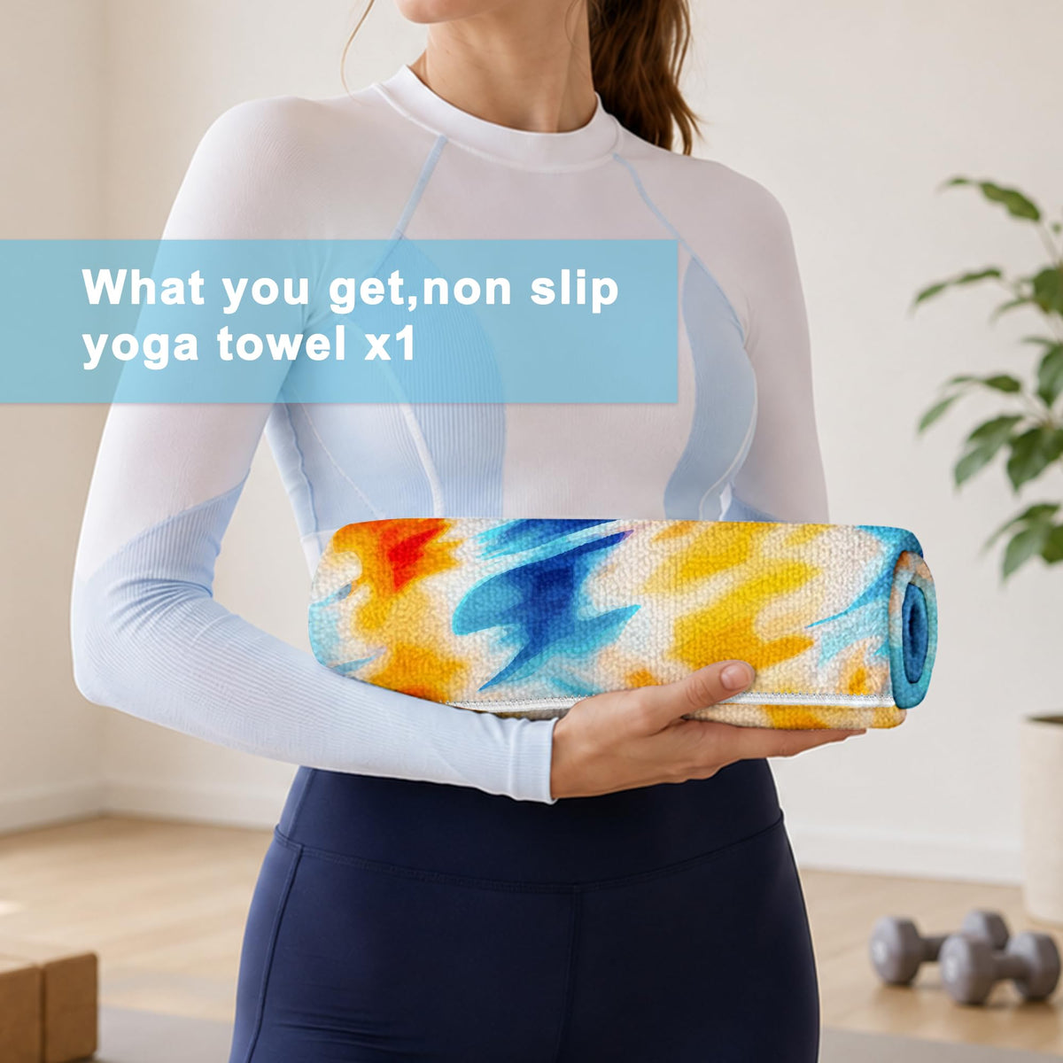 Yoga Mat Towel (Blue& Orange / Casual)