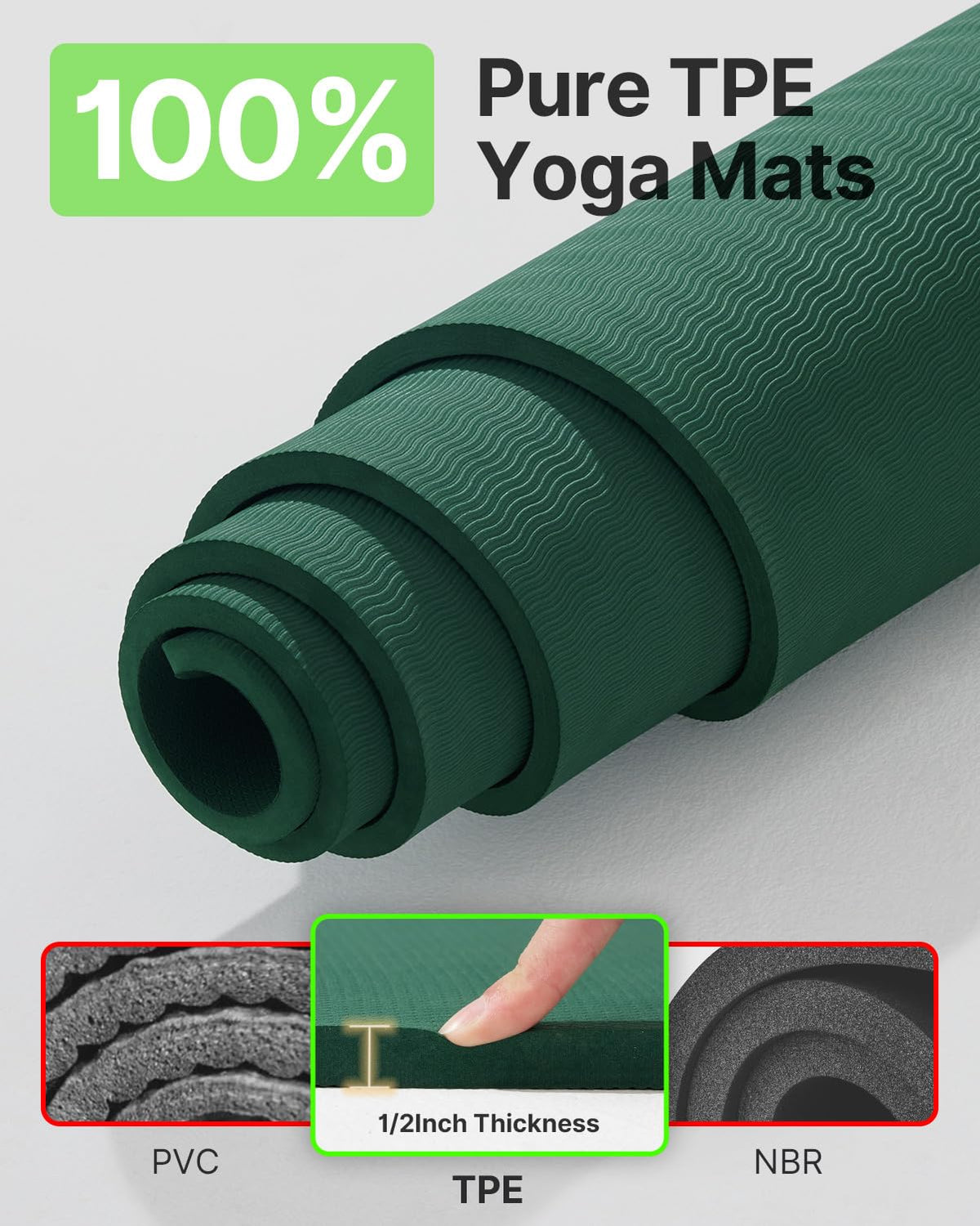 Large Yoga Mat (Green / 75*52*1/2inch)