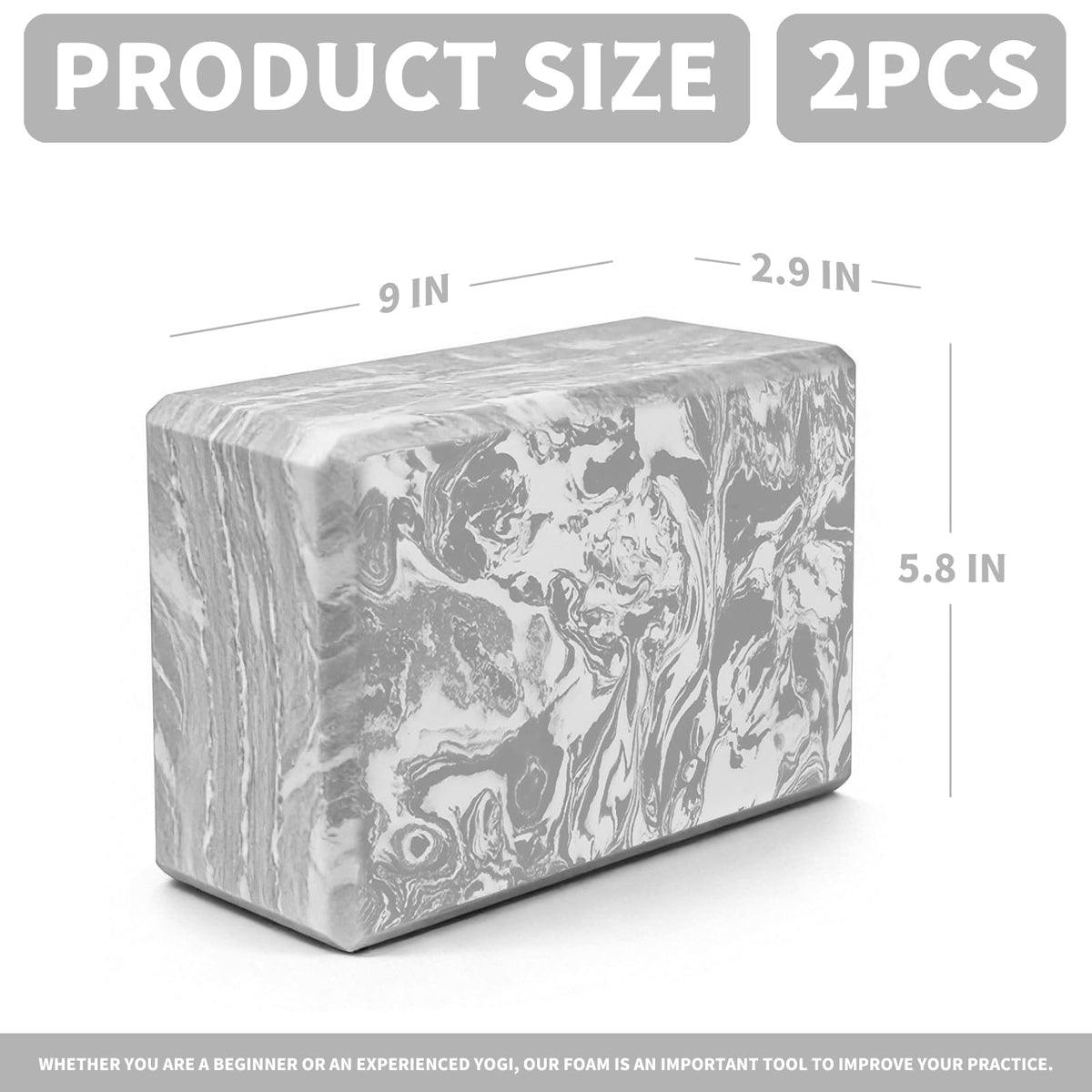 Yoga Blocks 2 Pack (Camo Grey)