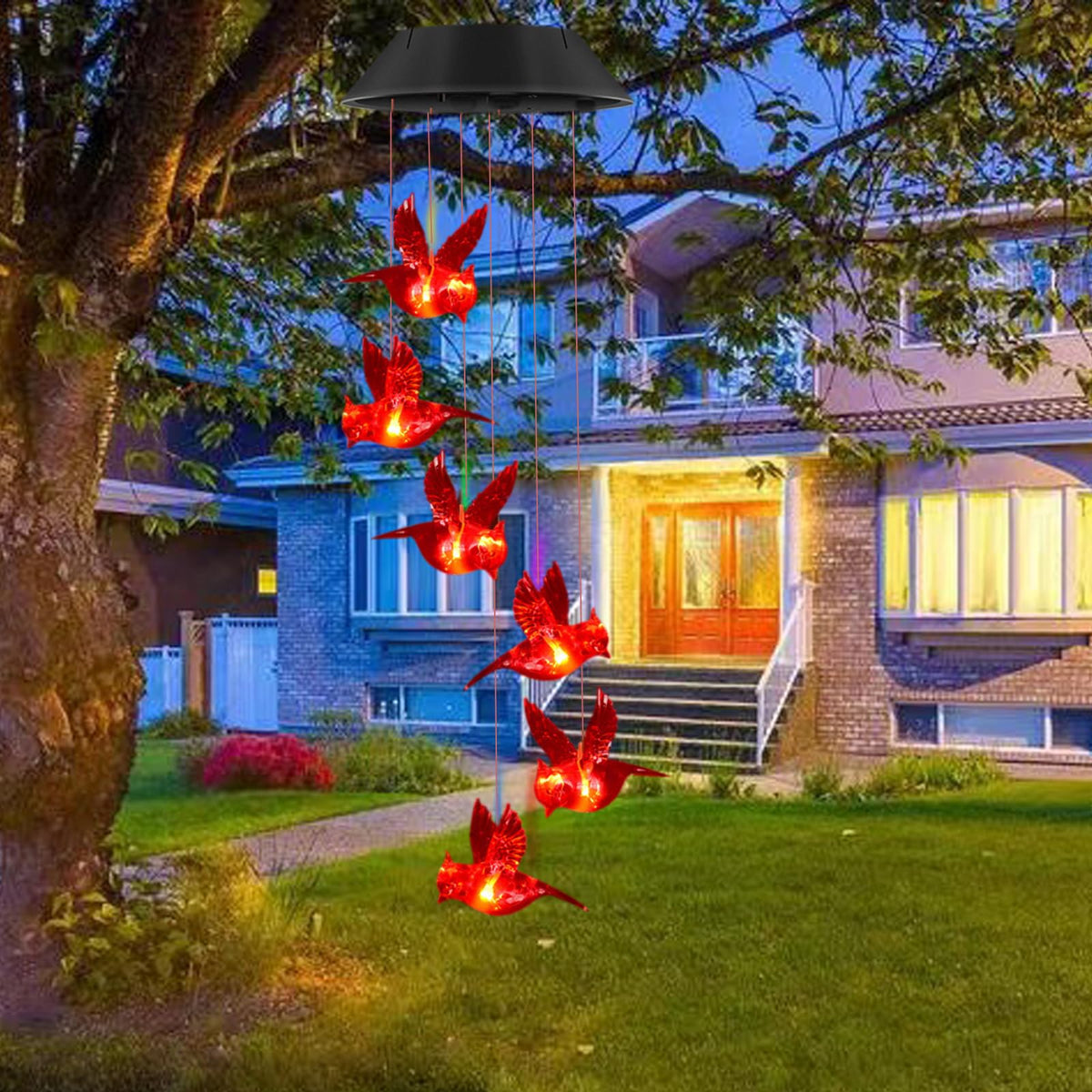 Cardinal Solar Wind Chimes for Outside