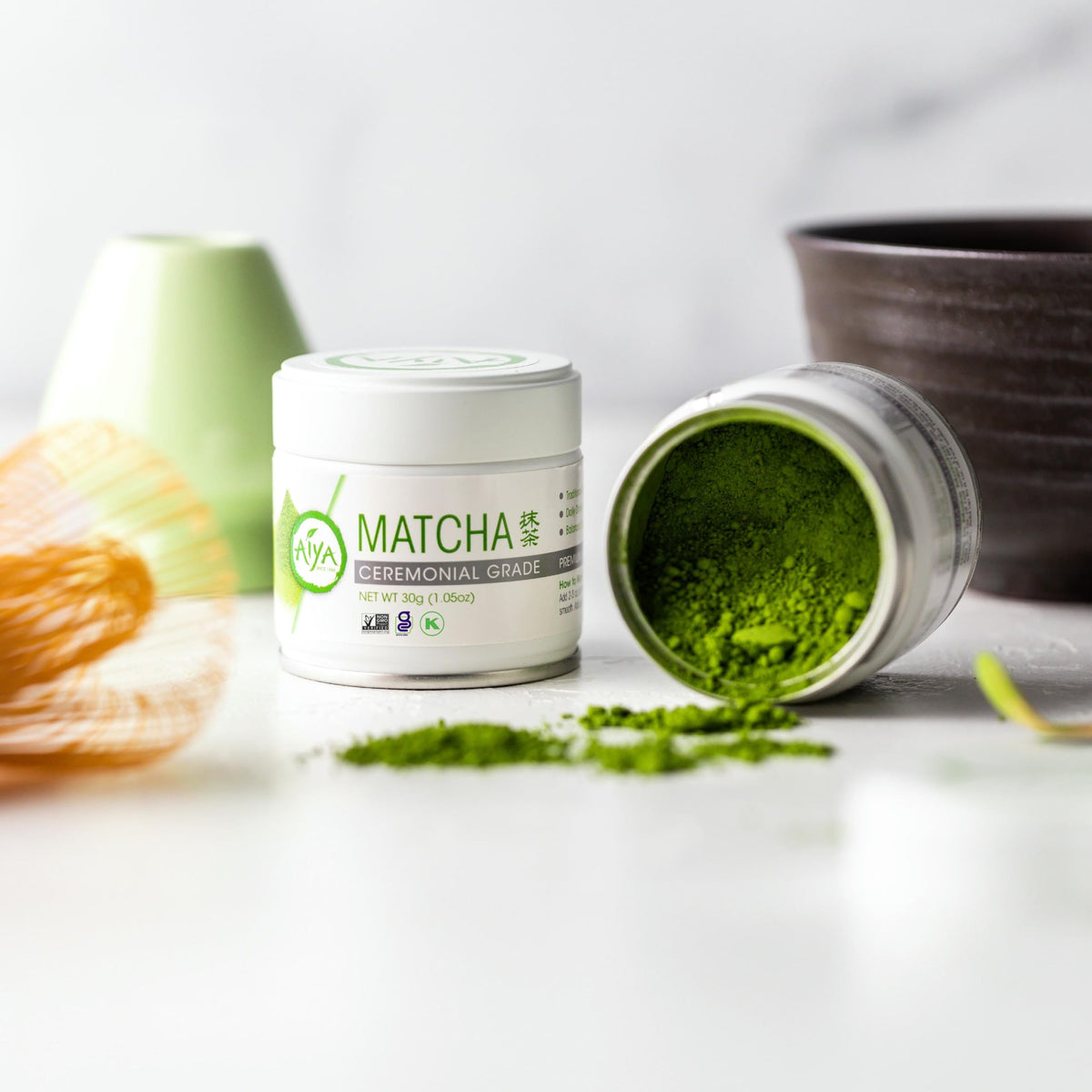 Aiya Authentic Japanese Premium First Harvest Ceremonial Grade Matcha Green Tea Powder (1.06 Ounce (Pack of 1))