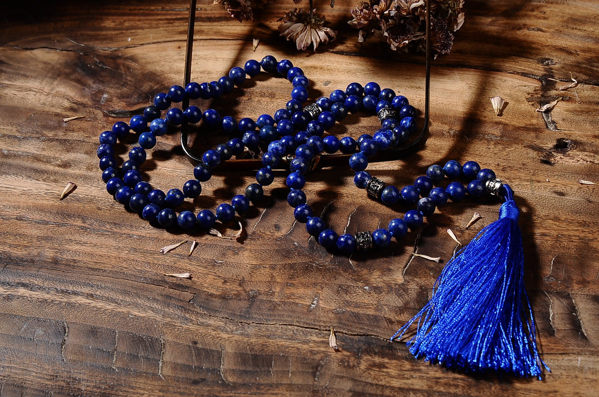 mala beads necklace for women man (lapis lazuli)