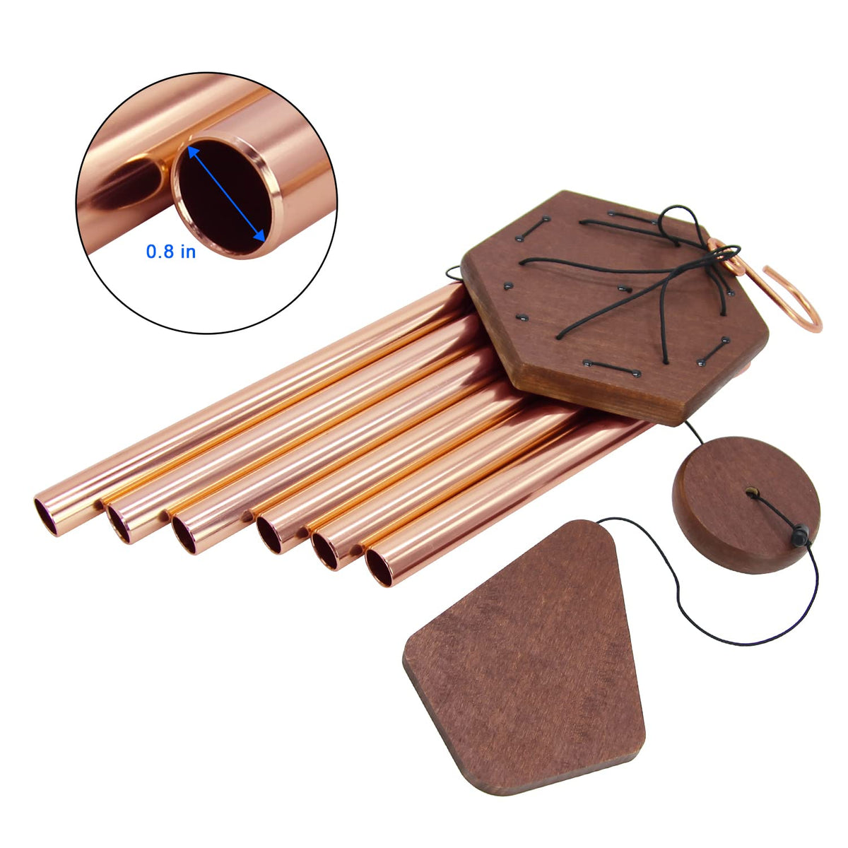 Memorial Wind Chimes for Outside 30 inch Rose Gold Gift for Mom Decor Yard (30" / Rose Gold)