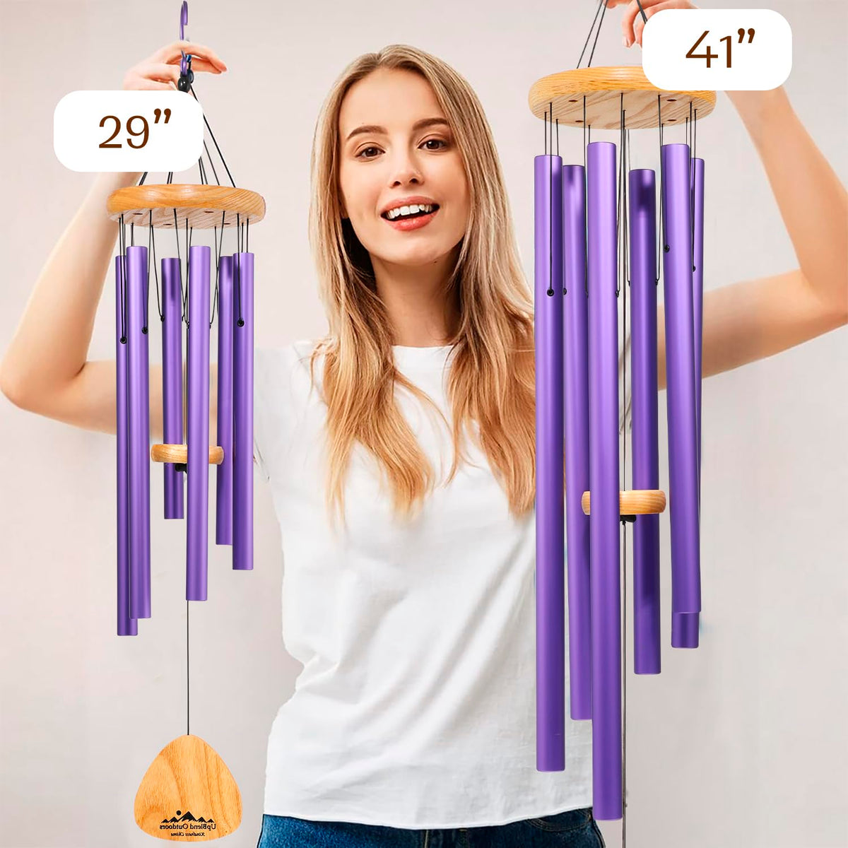 UpBlend 29" Purple Aluminum Wind Chimes for Outside (29")