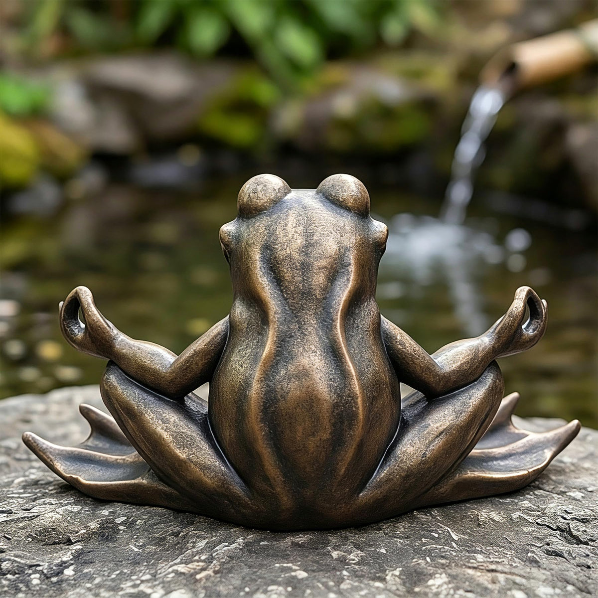 Garden Frog Statue Decor (Brown)
