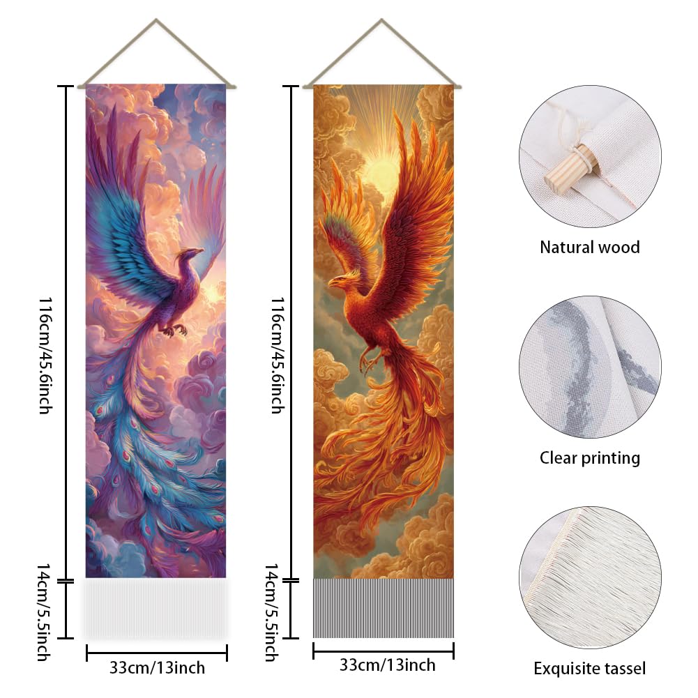2Pcs Phoenix Tapestry (Multicolor-Phoenix)