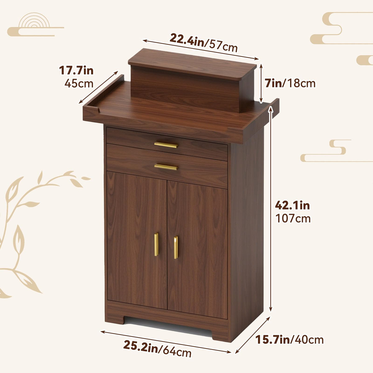 Altar Table with Storage (Walnut / 31.5" (80 cm))
