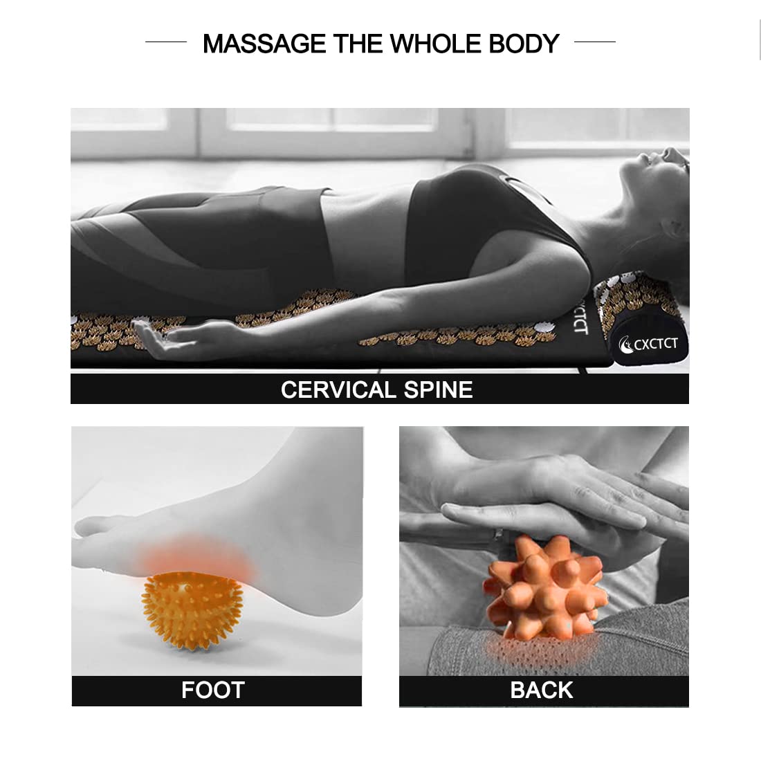Extra Long Yoga Acupressure Mat Set (Gold)