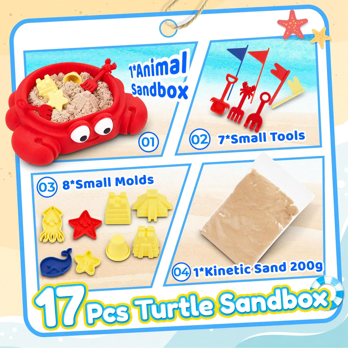 7.1 in Desktop Crab Sandbox with Lid (Crab)