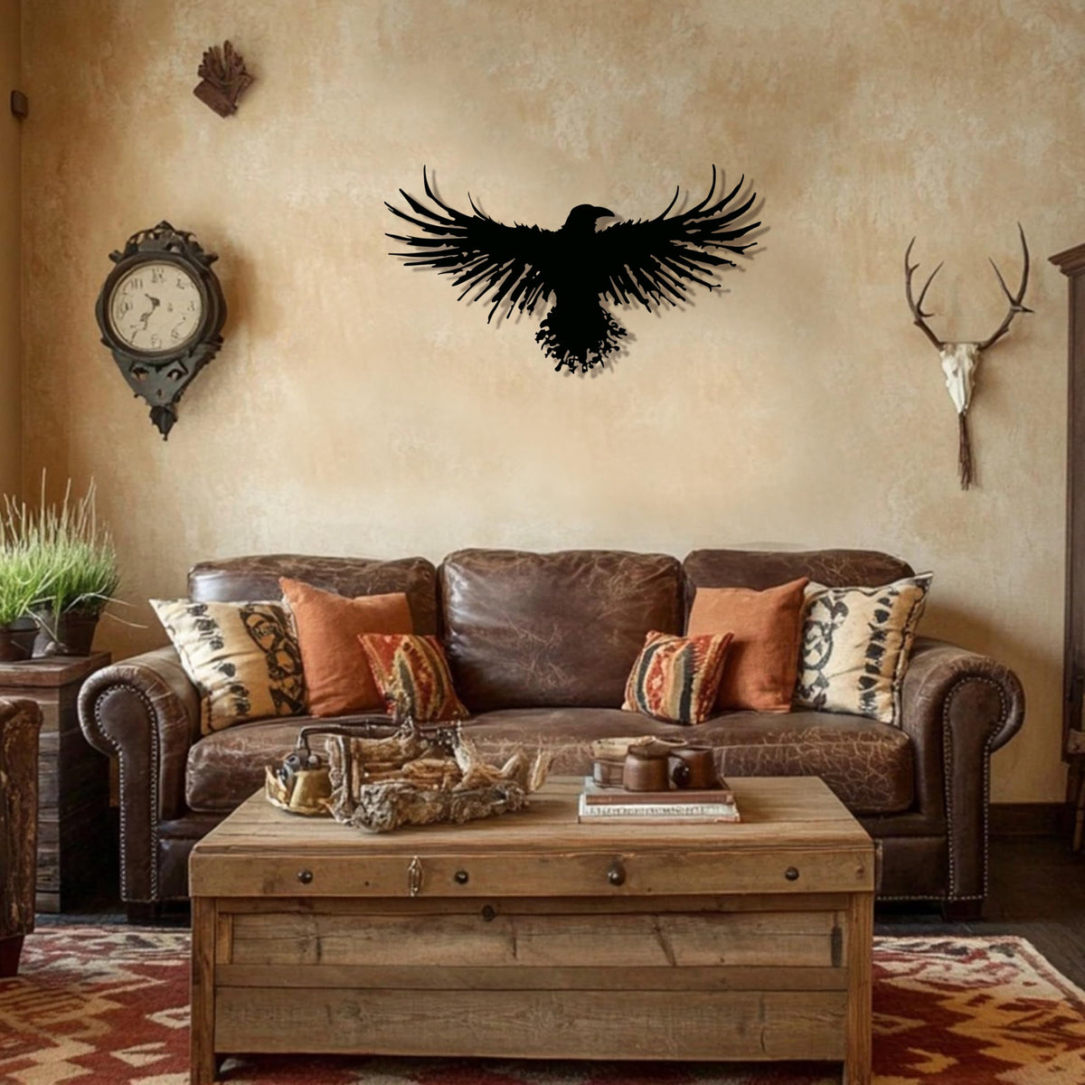Metal Raven Wall Art (Black Ravens)
