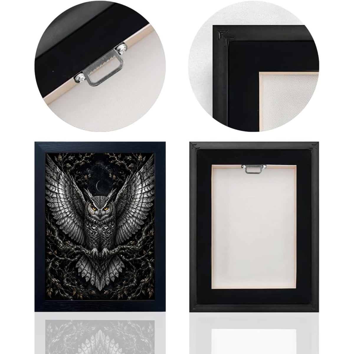 Gothic Owl Decor Wall Art (Wall Art Framed 61 / 20"L x 16"W)