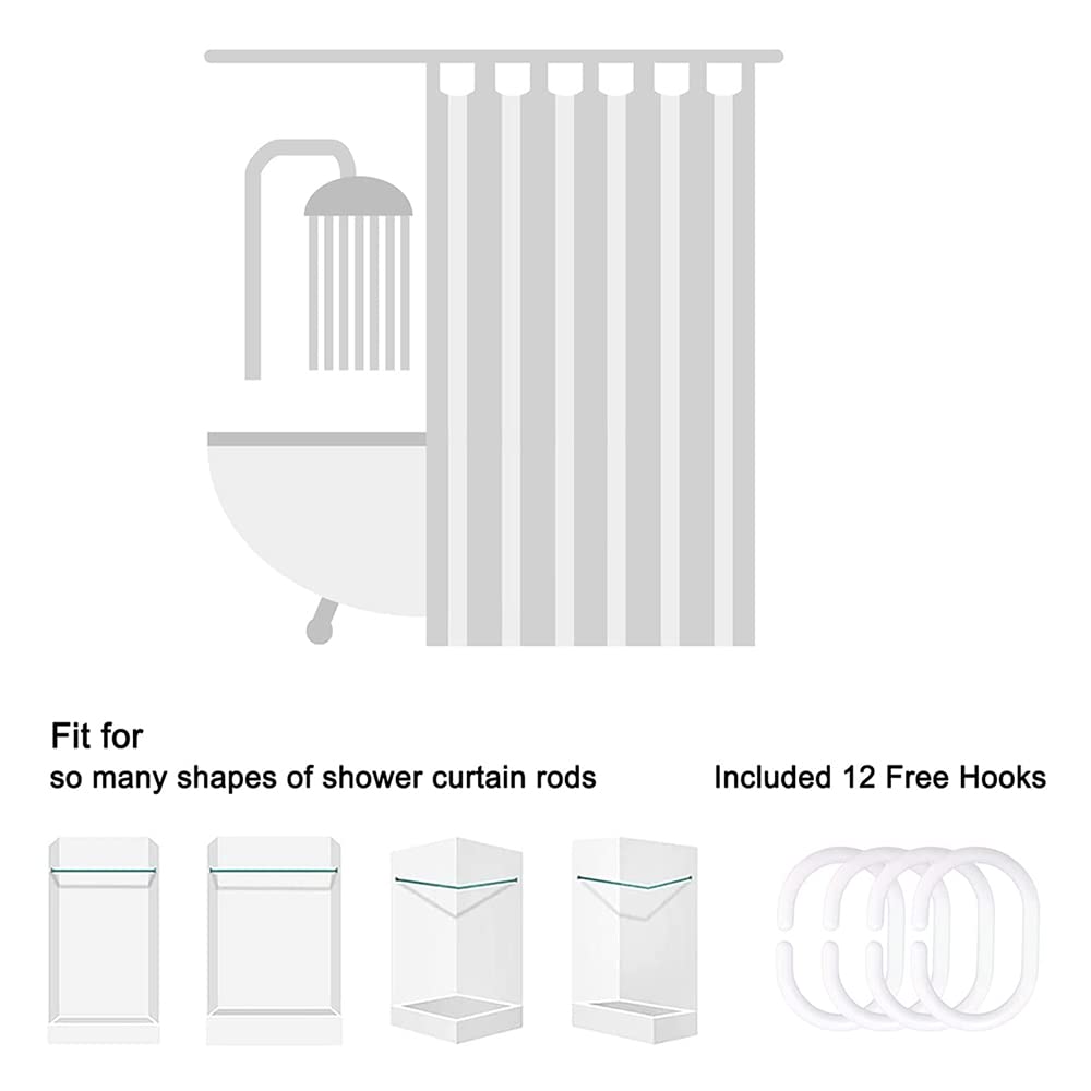 Bamboo Shower Curtain (Green Black / 70"W x 70"L (Pack of 1))
