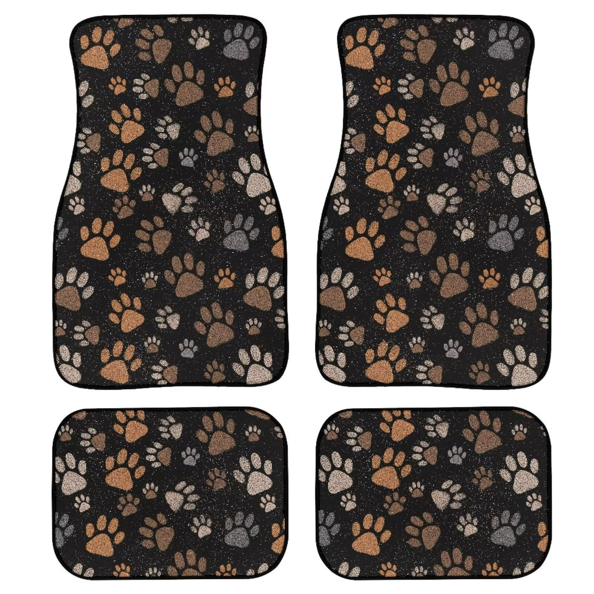Brown Dog Paw Car Carpet Floor Mat Non Slip Rubber Car Carpet Mat Protector 4 Piece Automotive Floor Mats Front Universal Cars Foot Pads Brown Cars Accessories for SUV Vehicle Van (Brown Dog Paw)