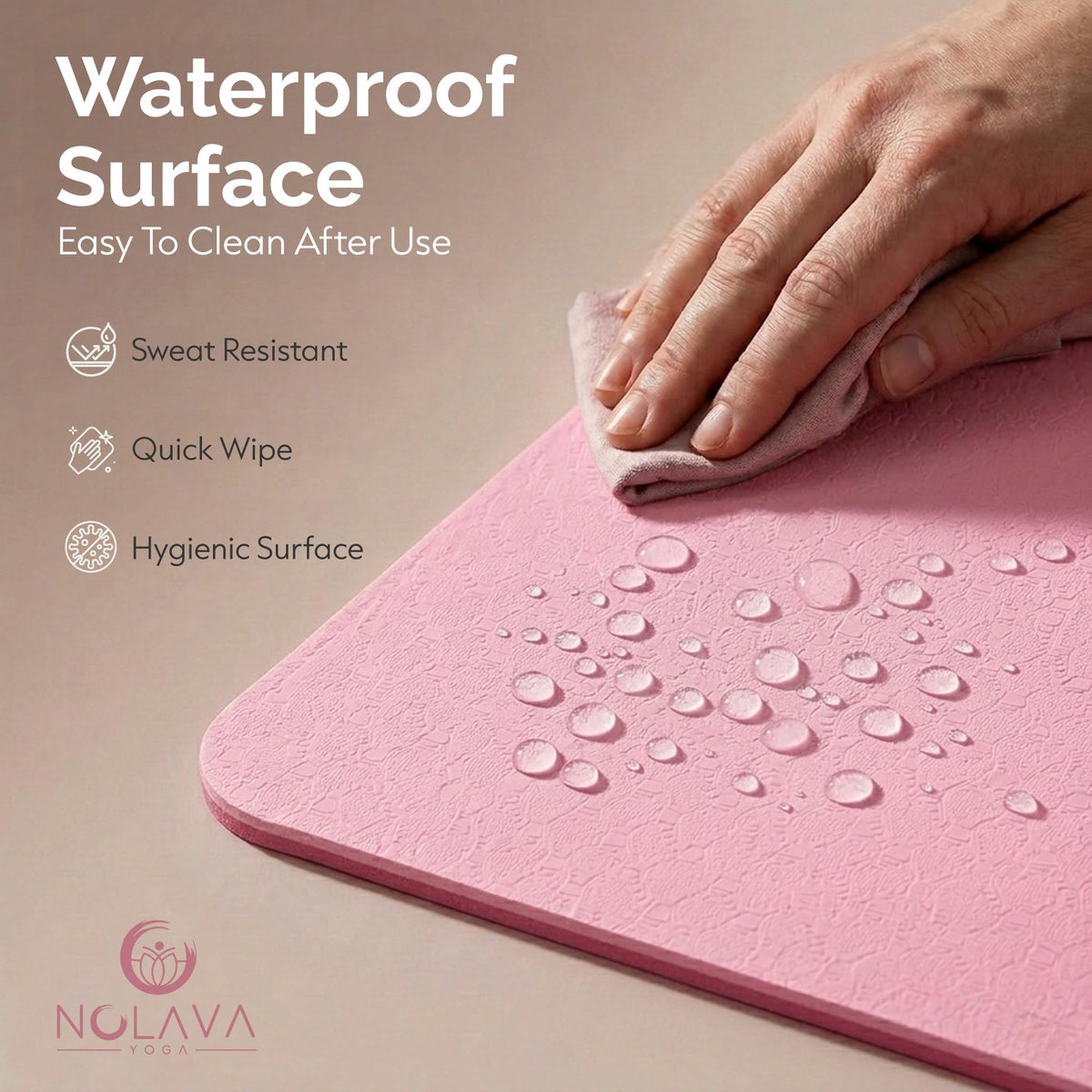 Pink Yoga Mat with Carry Bag (Pink / 3-Piece Set)