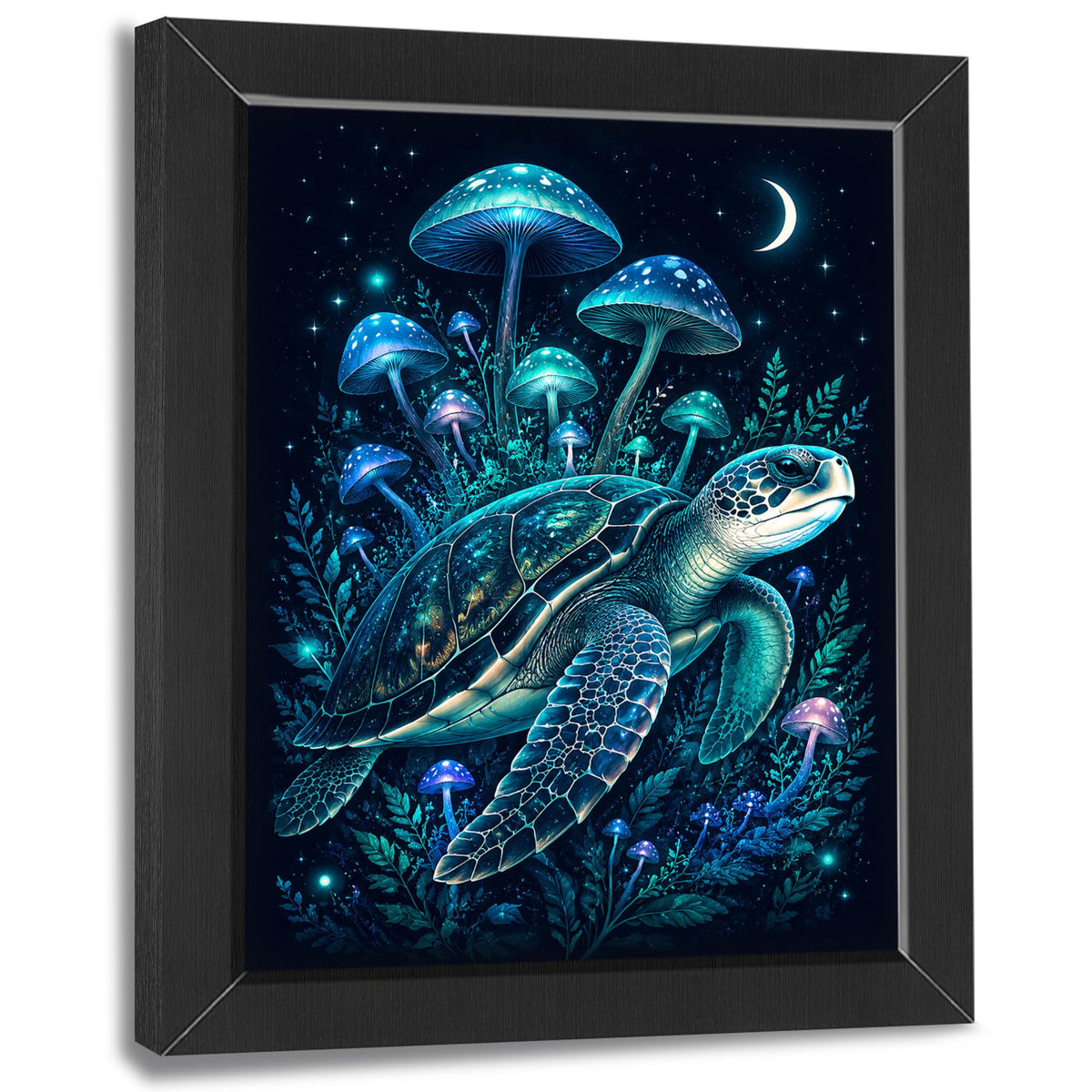 Fantasy Sea Turtle Decor Wall Art (Wall Art Framed 62 / 24"L x 16"W)