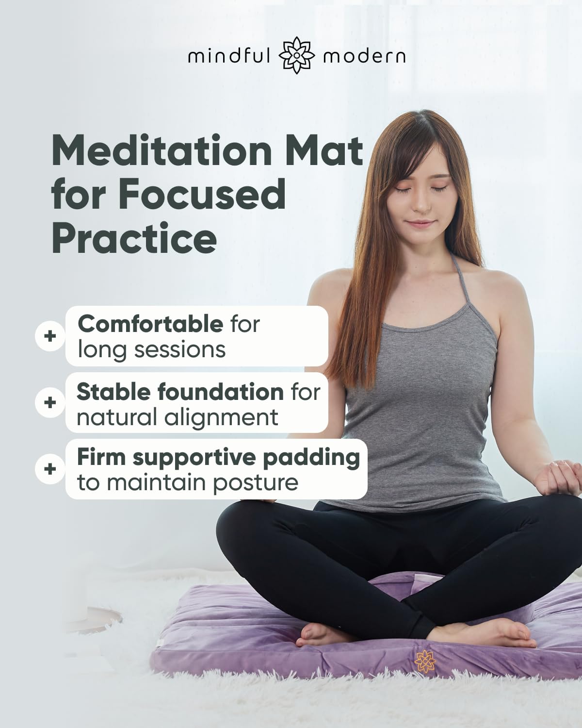 Velvet Zabuton Meditation Mat (Velvet - Violet)
