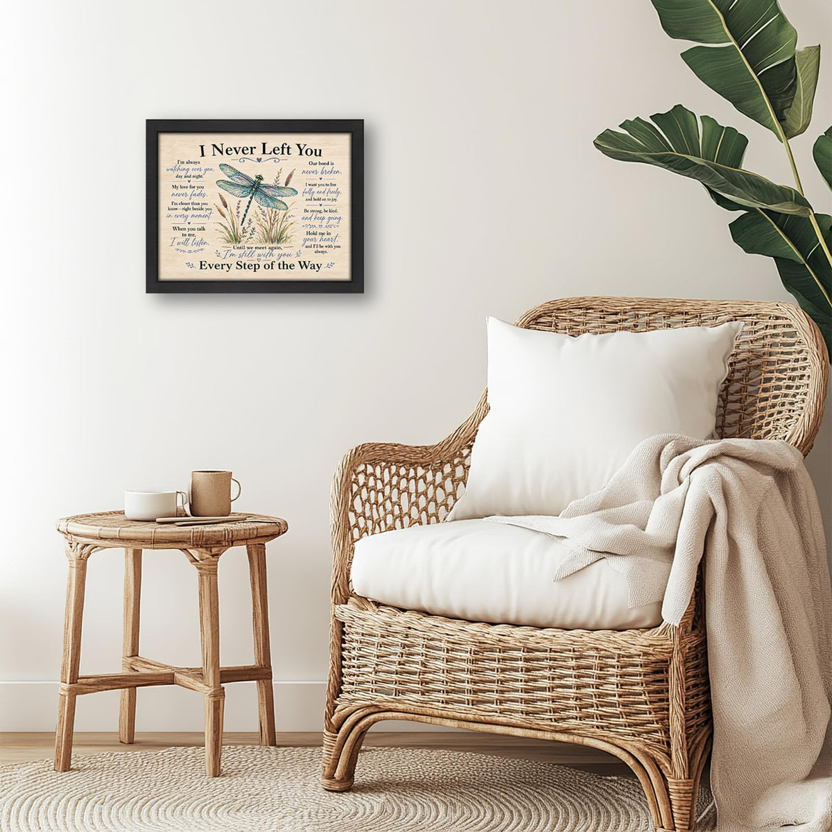 Rustic Dragonfly Memorial Decor Wall Art (Wall Art Framed 63 / 24"L x 16"W)