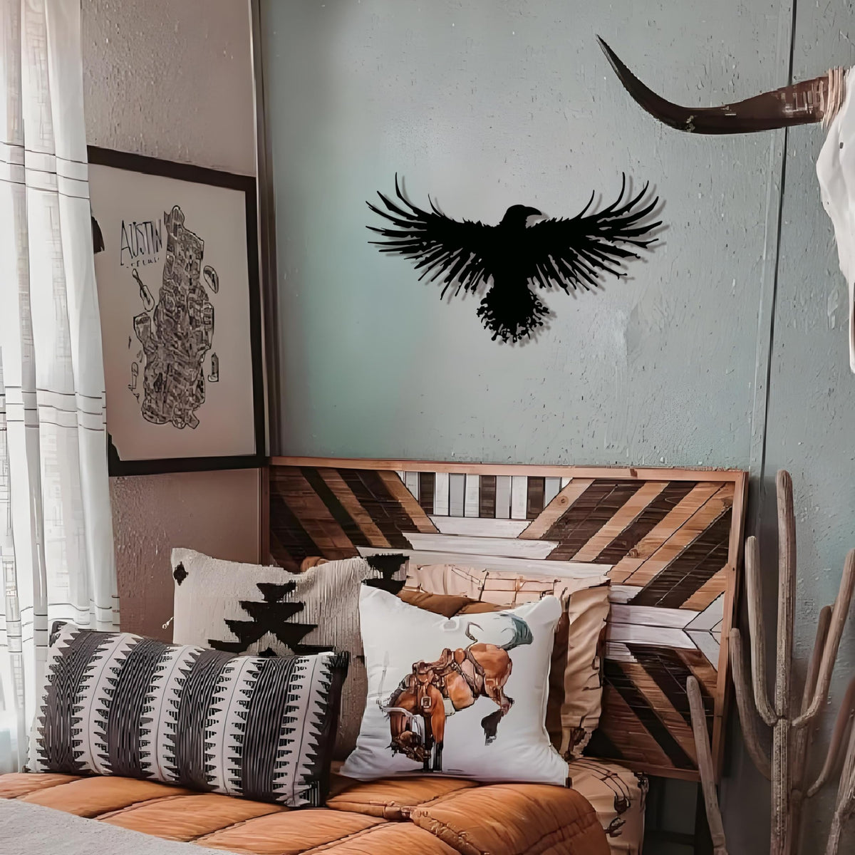 Metal Raven Wall Art (Black Ravens)