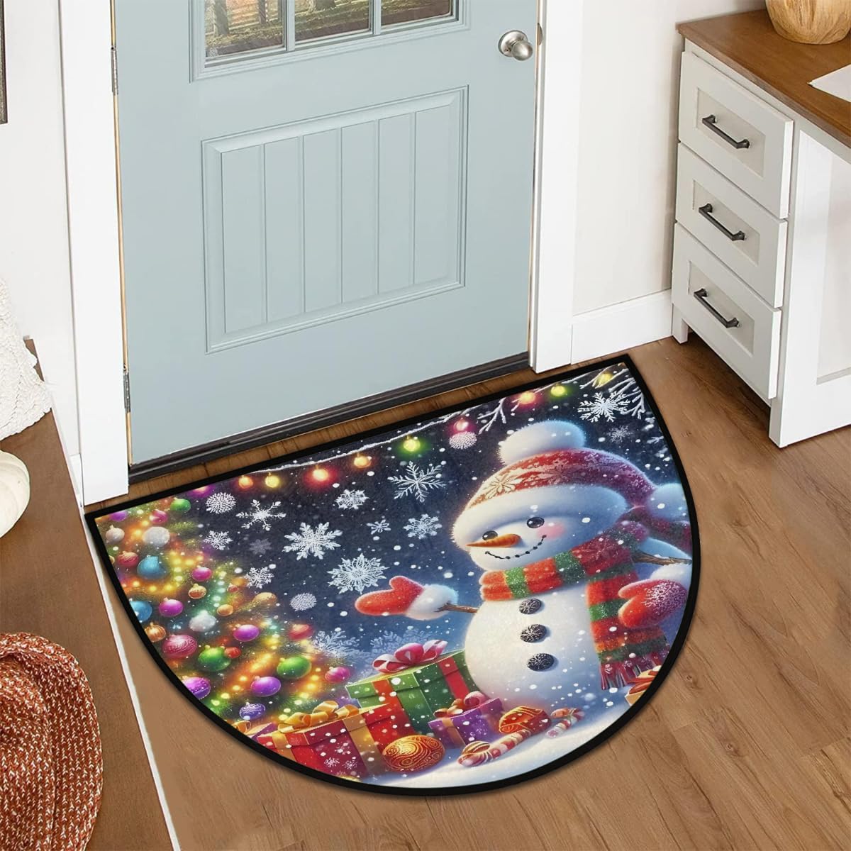 Christmas Half Round Door Mat Outdoor Welcome Entrance Doormat A3 (B-13 Christmas)