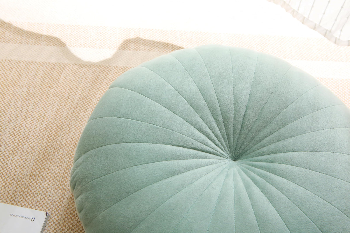 Floor Pillow Meditation Cushion Round Large Floor Pillows Seating for Adults (Green / 18inches)