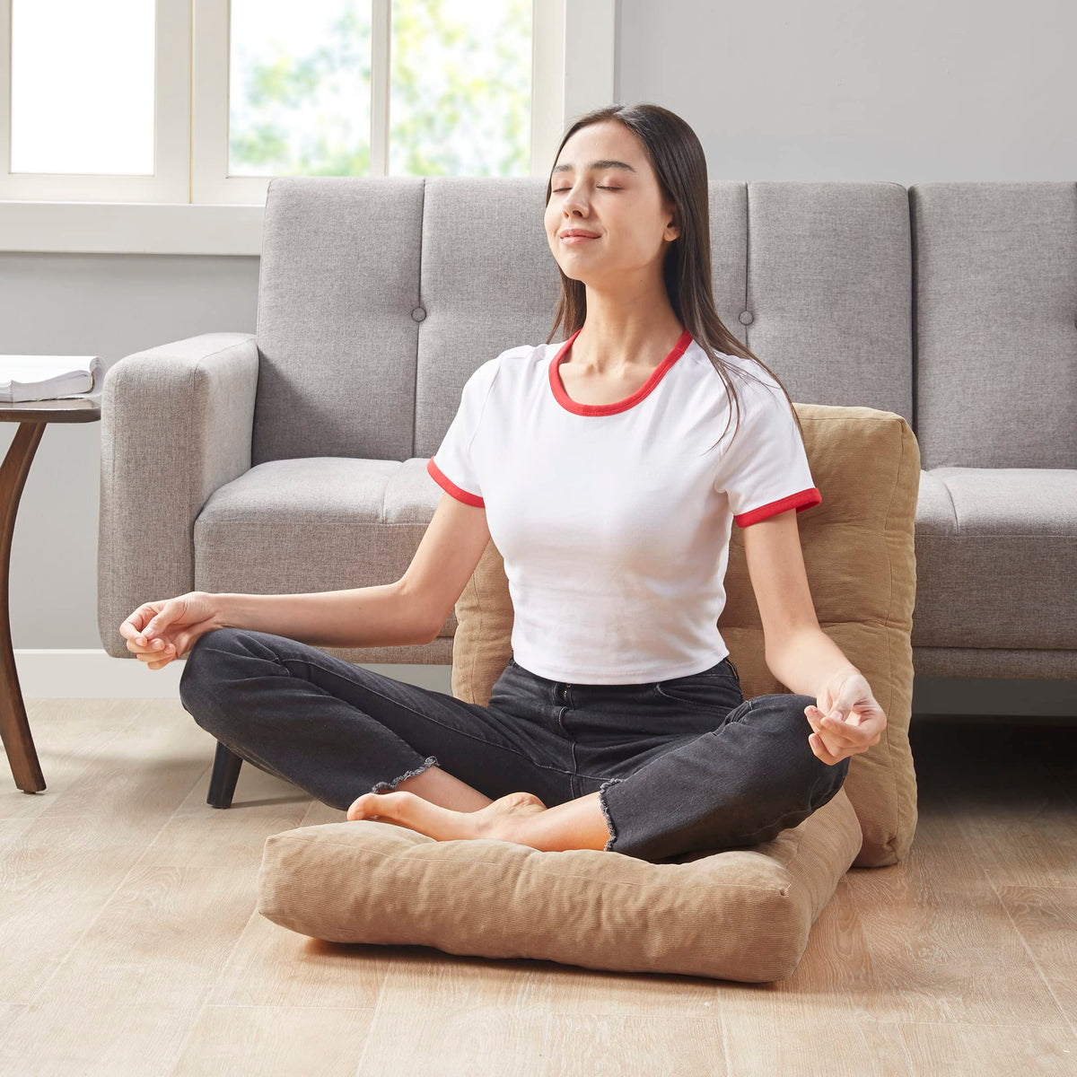 Meditation Floor Pillow (1 Pack / Square | Coffe | 1 Pack)