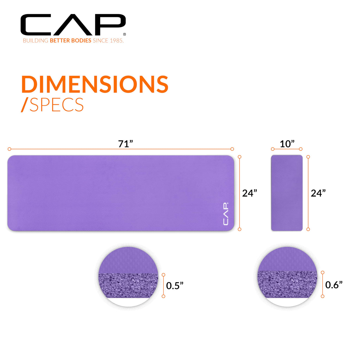 1 2" Thick Yoga Mat (Purple / Yoga Mat w/Knee Pad)