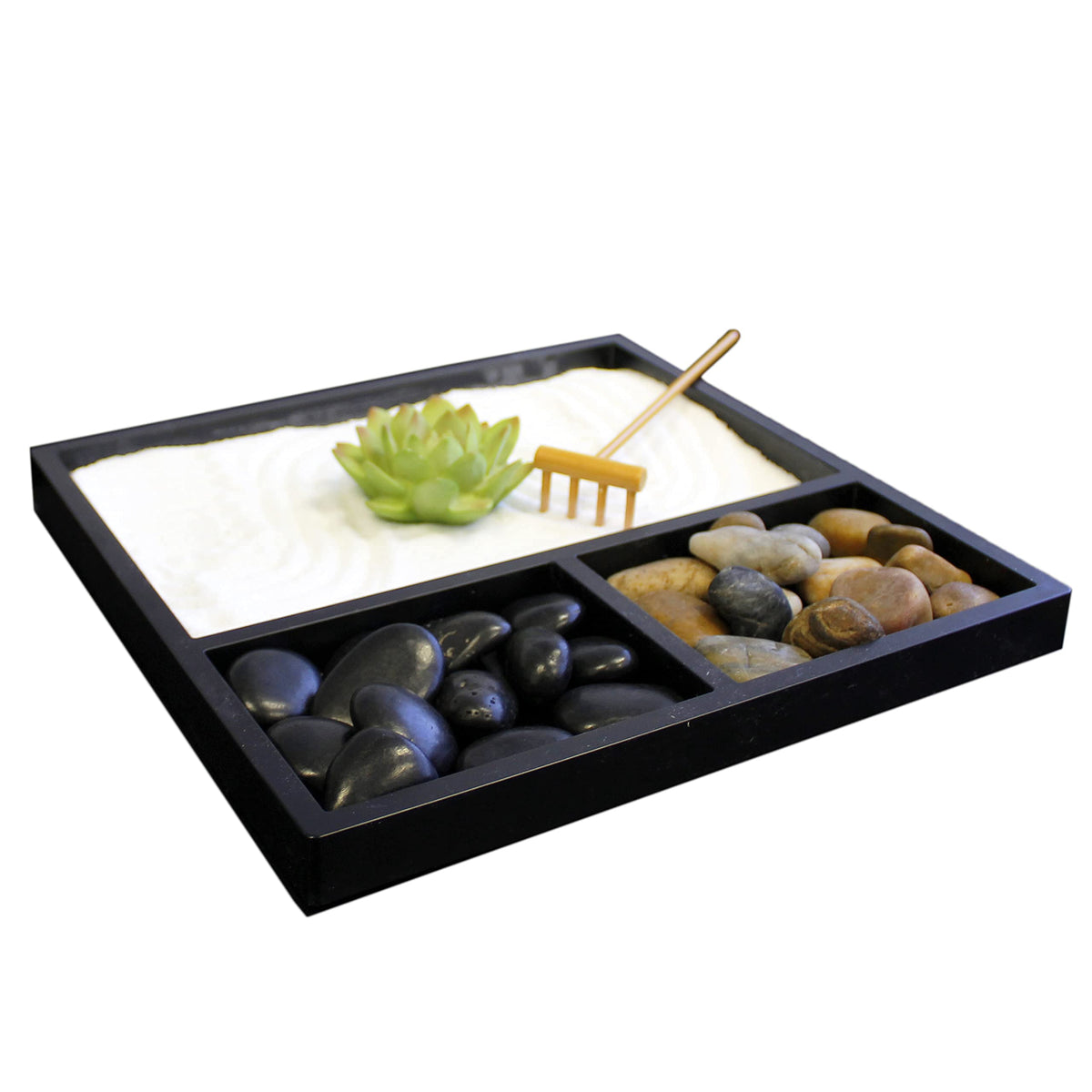 Mini Zen Garden Kit for Desk with Rake (9 inches)