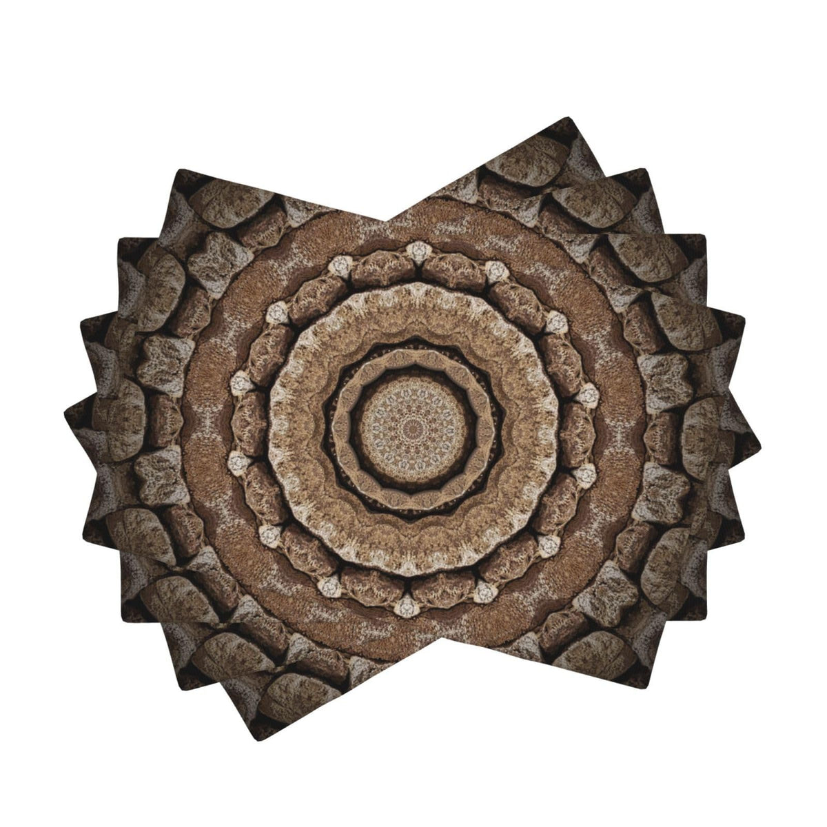 Placemats Mandala Stone Texture Place Mat Set of 4 Pieces Heat (4PCS / Mandala Stone Texture)