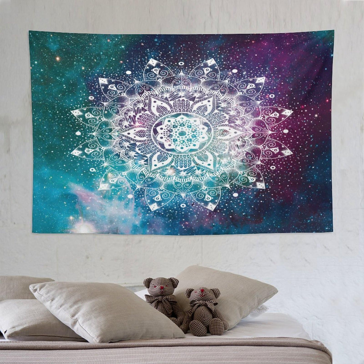 Hippie Mandala Tapestry Wall Hanging Bohemian Galaxy Space Indian Medallion Trippy Aesthetical Tapestries Home Decor for Living Room Bedroom Farmhouse Apartment Dorm 60"x90" (60"L x 90"W / Mandala-42)