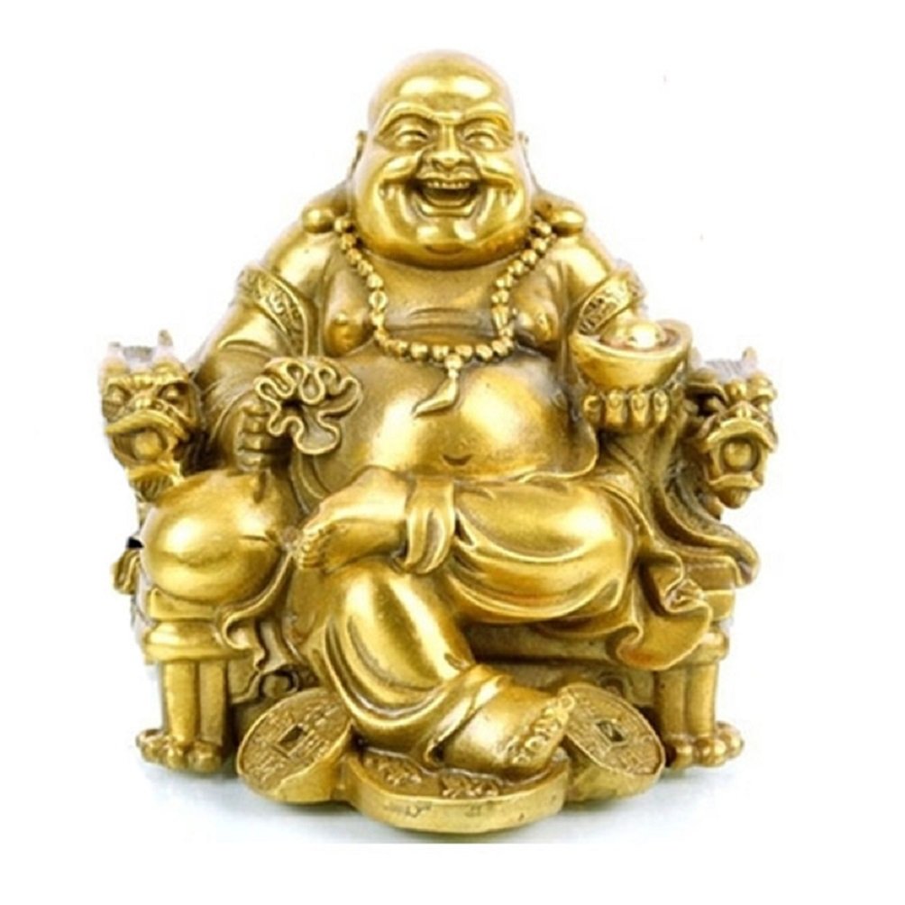 Fengshui Buddha Statue for Lucky & Happiness God of Wealth (Large)