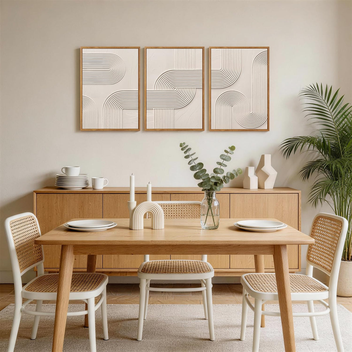 3D Textured Geometric Lines Framed Wall Art (3d Line)
