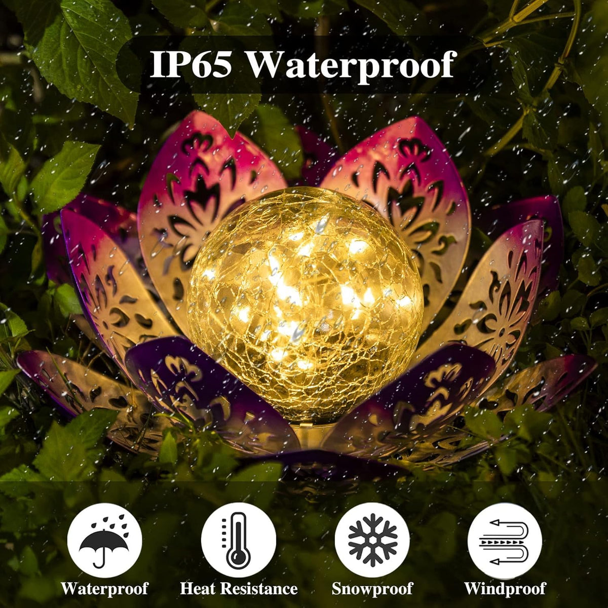 Solar Garden Lights Outdoor Decorative (Hollow Purple)